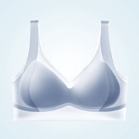 Teyfeniy Womens Jelly Bras Wireless Seamless Full Coverage Breathable Elastic Strap Solid Color Push Up Stretchy Comfy Bralettes Support Minimizer Bras