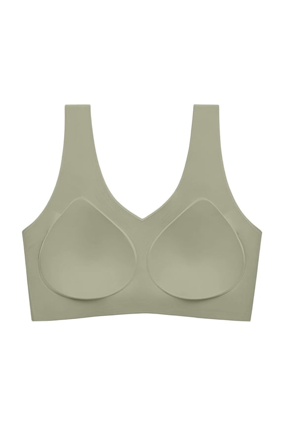 Womens Jelly Bras Wireless Seamless Full Coverage Breathable Elastic Strap Solid Color Push Up Stretchy Comfy Bralettes Support Minimizer Bras