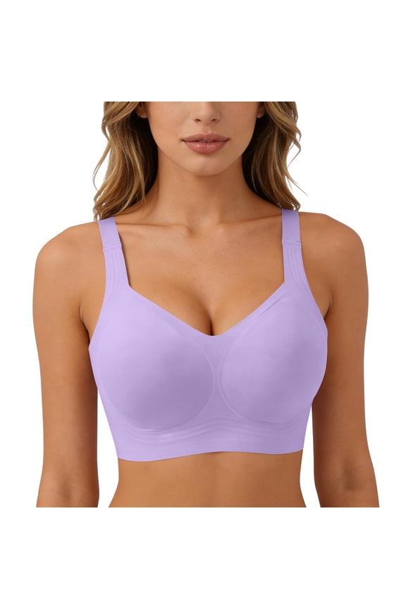 Womens Jelly Bras Wireless Seamless Full Coverage Breathable Elastic Strap Solid Color Push Up Stretchy Comfy Bralettes Support Minimizer Bras
