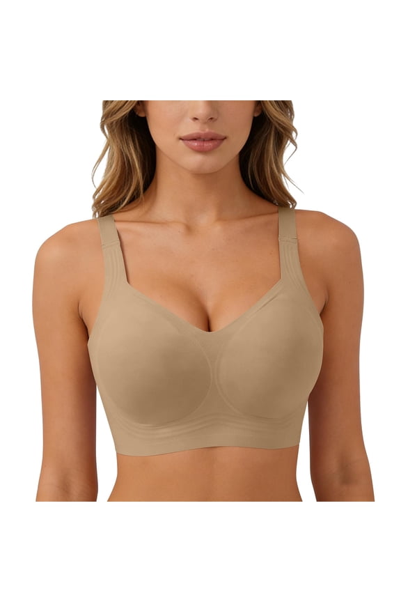Womens Jelly Bras Wireless Seamless Full Coverage Breathable Elastic Strap Solid Color Push Up Stretchy Comfy Bralettes Support Minimizer Bras