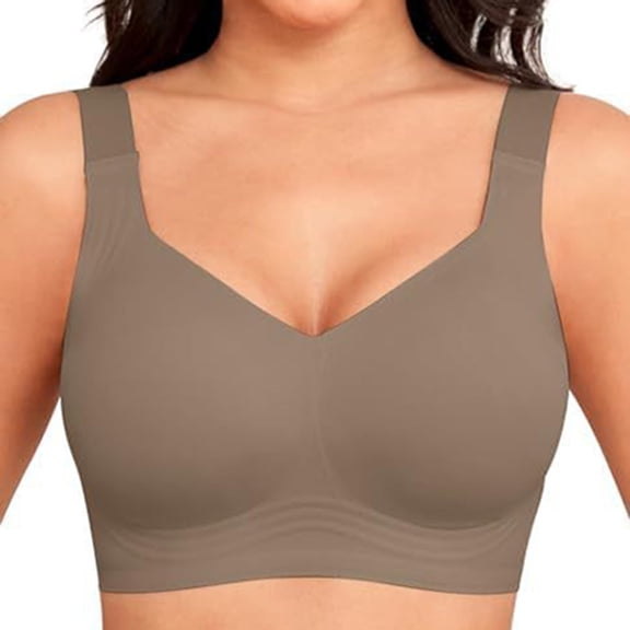 Teyfeniy Womens Jelly Bras Wireless Seamless Full Coverage Breathable Elastic Strap Solid Color Push Up Stretchy Comfy Bralettes Support Minimizer Bras