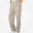 thumbnail image 1 of Teylalorva Boys Fleece Lined Joggers Elastic Waist Drawstring Side Pocket Warm Sports (4-15) Beige Size 12, 1 of 6