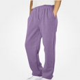 thumbnail image 1 of Teylalorva Boys Fleece Lined Joggers Elastic Waist Drawstring Side Pocket Warm Sports (4-15) Purple Size 14, 1 of 6
