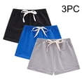 thumbnail image 1 of Teylalorva Boys Girls Cotton Shorts 3-Pack, Soft Comfort Elastic Waist Lightweight Summer Casual Shorts Gray Size 8, 1 of 9