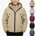 thumbnail image 1 of Teylalorva Boys Outerwear (3-12) Winter Ski Jacket Waterproof Windproof Hooded Coat Warm Outdoor Sports Snow For Kids Khaki Size 5T, 1 of 6