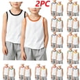 thumbnail image 1 of Teylalorva Boys Tank Tops 2PC Cotton Breathable Crew Neck Sleeveless Kids Casual Summer Soft Underwear 2PC Pink Size 4, 1 of 9