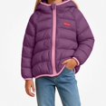 thumbnail image 1 of Teylalorva Girl'sOuterwear Jackets Hooded Long Sleeve Puffer Jacket Warm Winter Outerwear for Toddlers（0-7） Purple Size 5T, 1 of 2