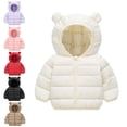 thumbnail image 1 of Teylalorva Girls Coat Zip up Hooded Bear Ears Raglan Sleeve Cotton Padded Jacket Cute Winter Outerwear (1-7) Pink Size 2T, 1 of 4