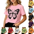 thumbnail image 1 of Teylalorva Girls Cotton Graphic T-Shirt Crew Neck Short Sleeve Comfort Soft Summer Casual Cute Tee Orange Size 4, 1 of 6