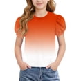 thumbnail image 1 of Teylalorva Girls Graphic T-Shirt, Casual Cute Puff Short Sleeve Crewneck Summer Kids Trendy Tee Orange Size 4, 1 of 8