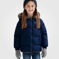 thumbnail image 1 of Teylalorva Girls Outerwear Jackets Reversible Fleece Lined Hooded Puffer Coat Warm Winter Outdoor Coat（1-12） Navy Size 11, 1 of 8