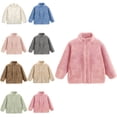 thumbnail image 1 of Teylalorva Girls Plush Jacket Zip up Fuzzy Coat with Pockets Warm Casual Long Sleeve Outerwear (3-15) Pink Size 5T, 1 of 4