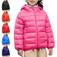 thumbnail image 1 of Teylalorva Girls Puffer Jacket Zip up Hooded Lightweight Down Coat Warm Winter Outerwear (4-13) Navy Size 10-11Years, 1 of 8