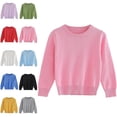 thumbnail image 1 of Teylalorva Girls Sweater Crew Neck Solid Knit Thermal Long Sleeve Pullover Top (1-7) Black Size 4T, 1 of 5