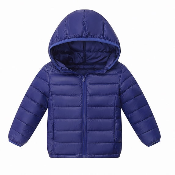 Teylalorva Outerwear Jackets for Girls Lightweight Puffer Jacket Casual Warm Winter Coat for Girls(Girls) Dark Blue Size 13