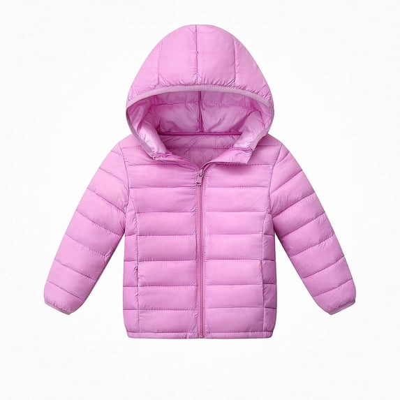 Teylalorva Outerwear Jackets for Girls Lightweight Puffer Jacket Casual Warm Winter Coat for Girls(Girls) Purple Size 8