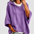 thumbnail image 1 of Teylalorva Outerwear Jackets for Womens Everyday Hooded Batwing Sleeve Sports Sweatshirt Fall Winter Purple Size L, 1 of 9