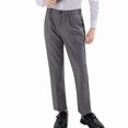 thumbnail image 1 of Teylalorva Pants for Boys Suit Trousers Elastic Waist With Pocket Party Performance (2-18) Gray Size 12, 1 of 9