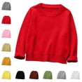 thumbnail image 1 of Teylalorva Sweater for Girls Crew Neck Solid Versatile Knit Casual Pullover Top Dark Gray Size 4T, 1 of 9
