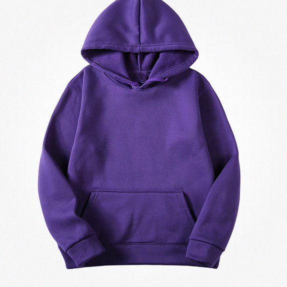 Teylalorva Women's Casual Hooded Sweatshirt Fashionable Long Sleeve Pocket Fall Winter Pullover Tops Purple Size 2XL