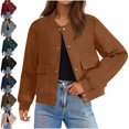 thumbnail image 1 of Teylalorva Women's Outerwear Coat Fashion Suede Faux Leather Jacket with Turn Down Collar Short Trendy Black Size L, 1 of 10
