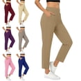 thumbnail image 1 of Teylalorva Women's Travel Pants, Stretch Sport Golf Cropped Daily Pants Blue S, 1 of 10
