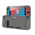 thumbnail image 1 of Teyomi Nintendo Switch Console Silicone Case with Tempered Glass Screen Protector and 2 Game Card Storage Slots for KidsNon-Slip, Non-Scratch Gaming Grip Case Perfect Gift for Kids-Gray, 1 of 8