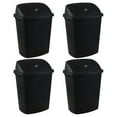 thumbnail image 1 of Teyyvn 10 Gallon Plastic Kitchen Trash Containers with Swing Lid, 4 Pack Swing Top Garbage Bin, Black, 1 of 14