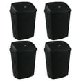 thumbnail image 1 of Teyyvn 10 Gallon Plastic Kitchen Trash Containers with Swing Lid, 4 Pack Swing Top Garbage Bin, Black, 1 of 7