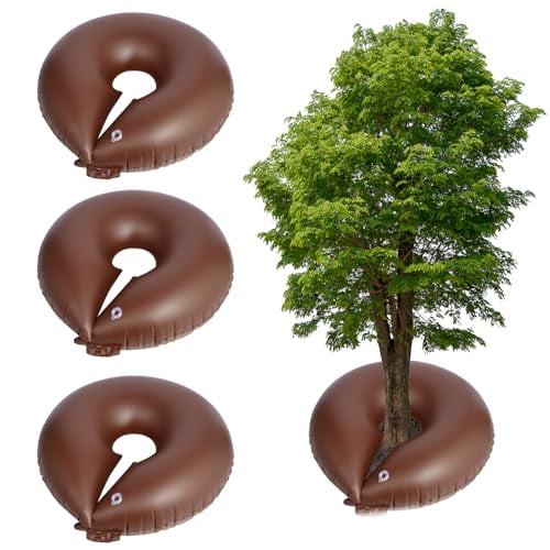 TezhiIe 3 Pack 15 Gallon Tree Watering Ring Bag, PVC Drip Irrigation Water Pouch Automatic Drip System, Watering Donuts for Trees, Deep Root & Low-Profile Slow Release Watering Bag$$Garden & Patio