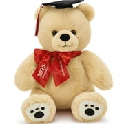 Tezituor 17.7'' Graduation Teddy Bear 2025 Stuffed Animal with Doctoral Cap and Sash Graduation Stuffed Bear Plush Toy