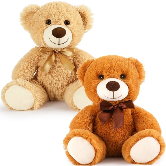 Tezituor 2 Packs Bulk Teddy Bears 13.7" Stuffed Bear Plush Toy for Baby Shower Decorations
