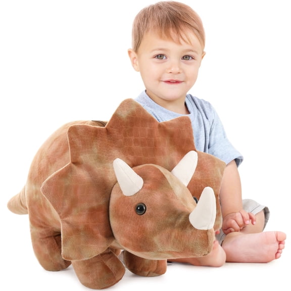 Tezituor 24.4" Large Dragon Stuffed Animal Realistic Stuffed Triceratops Plush Toy Soft Body Pillow