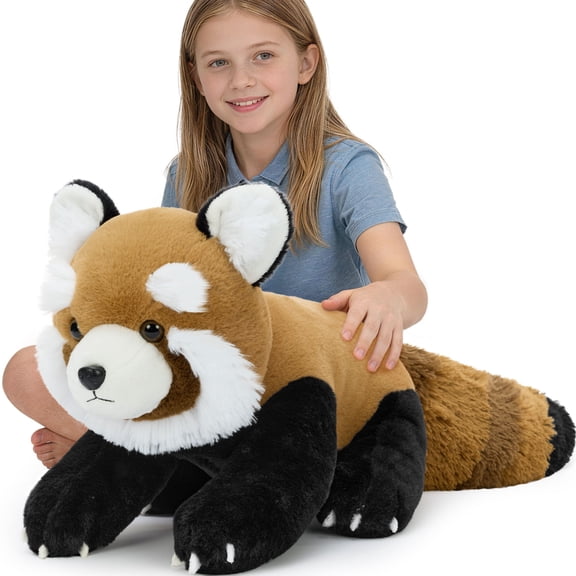Tezituor 31'' Red Panda Stuffed Animal Giant Stuffed Panda Plush Toy