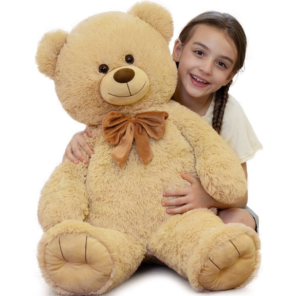 Tezituor 35'' Giant Teddy Bear Stuffed Animal Big Teddy Bear with Bow Plush Toy