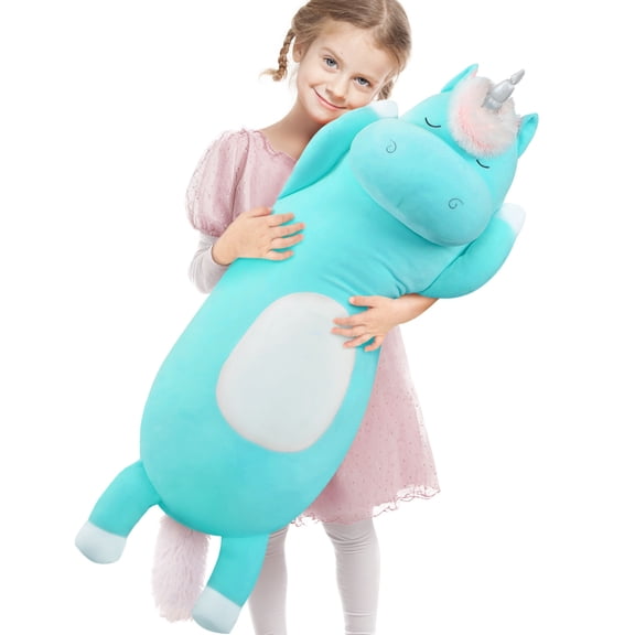Tezituor 36" Giant Unicorn Stuffed Animal Realistic Unicorn Plush Toy Soft Body Pillow
