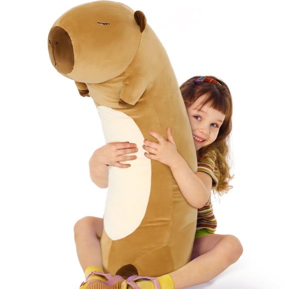 Tezituor 39.3'' Capybara Stuffed Animal Cute Stuffed Capybara Pillow Plush Toy