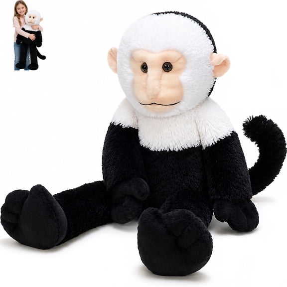 Tezituor 39.4" Giant Capuchin Monkey Stuffed Animal Weighted Long-Legged Stuffed Monkey Plush Toy