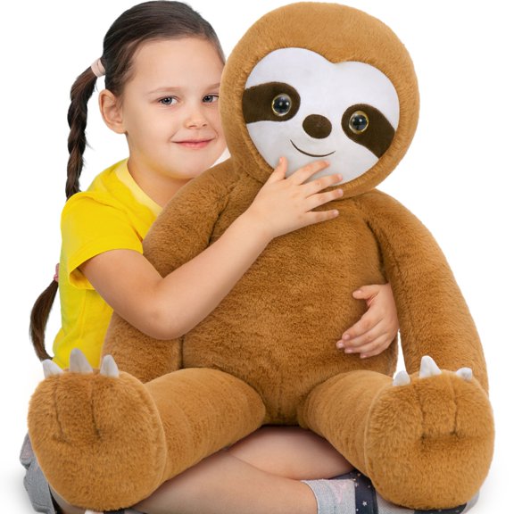 Tezituor 39" Giant Sloth Stuffed Animal Weighted Long-Legged Stuffed Sloth Plush Toy