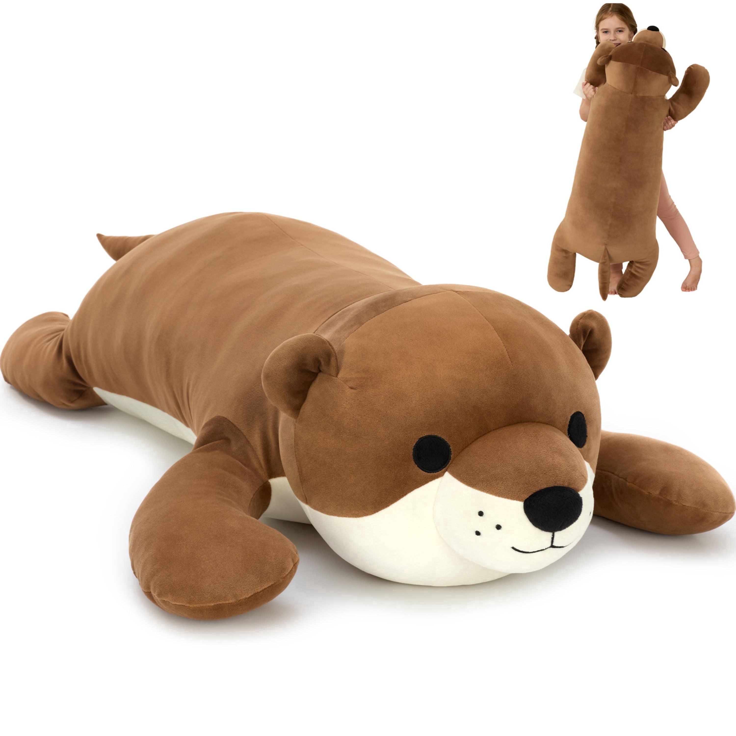 Tezituor 43.3'' Otter Stuffed Animal Giant Otter Body Pillow Toy