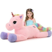 Tezituor 43in Giant Unicorn Plush Toys,Big Rainbow Pink Unicorn Stuffed Animals,Lovely Unicorn Birthday Decorations for Children,Great Unicorns Gifts for Girls