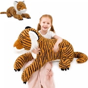 Tezituor 46.4 Tiger Stuffed Animals Huge Tiger Plush Pillow Huggable Size Plush Toy