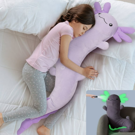 Tezituor 48" Axolotl Stuffed Animal Giant Stuffed Axolotl Glow in The Dark Plush Toy