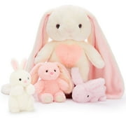 Tezituor 4Pcs Bunny Stuffed Animal 19" Giant Rabbit Plush with 3 Bunnies Plush Toy