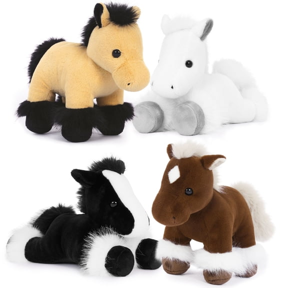 Tezituor 4Pcs Horse Stuffed Animal Bulk Stuffed Animal Horse Plush Toy