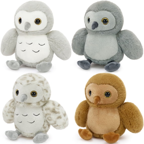 Tezituor 4Pack Owl Stuffed Animal Bulk Stuffed Animals 7.8'' Owl Plush