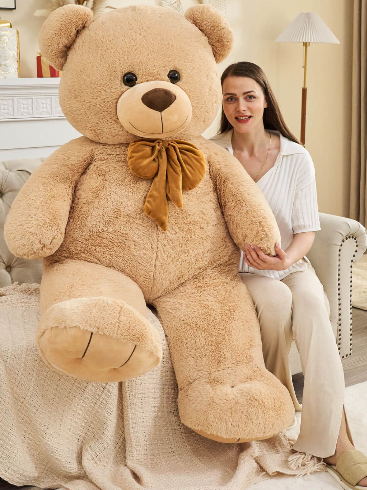 vidaXL XXL Soft Plush Teddy Bear Toy Brown 85 cm