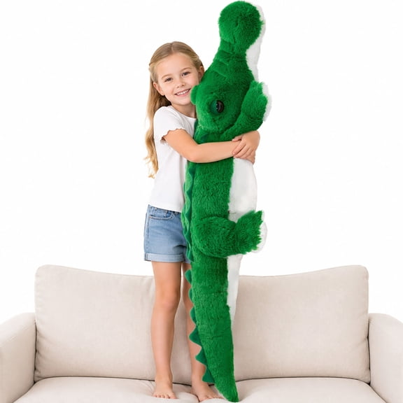 Tezituor 51" Alligator Stuffed Animal Big Crocodile Body Pillow Plush Toy