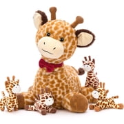 Tezituor 5Pcs Giraffe Stuffed Animal 19.7 Giant Giraffe Plush with 4 Baby Giraffe Plushies