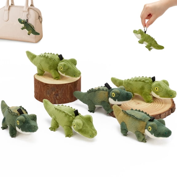 Tezituor 6Pcs Crocodile Stuffed Animal 5.1" Cute Crocodile Plush Ornament Bulk Stuffed Animals